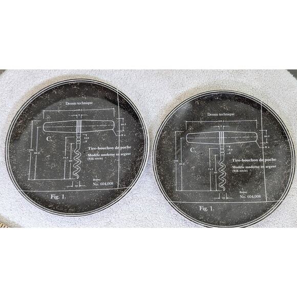 Set of 2 Tire-Bouchon by Williams-Sonoma 2011 Appetizer Plates 6-1/2" - Picture 1 of 7